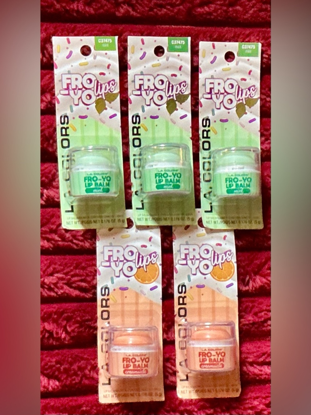 L.A. Colors Fro-Yo Lip Balm Trio in Mint Green and Peach